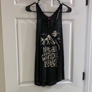 Black Graphic Tank Top "Not All Who Wander Are Lost" LOTR